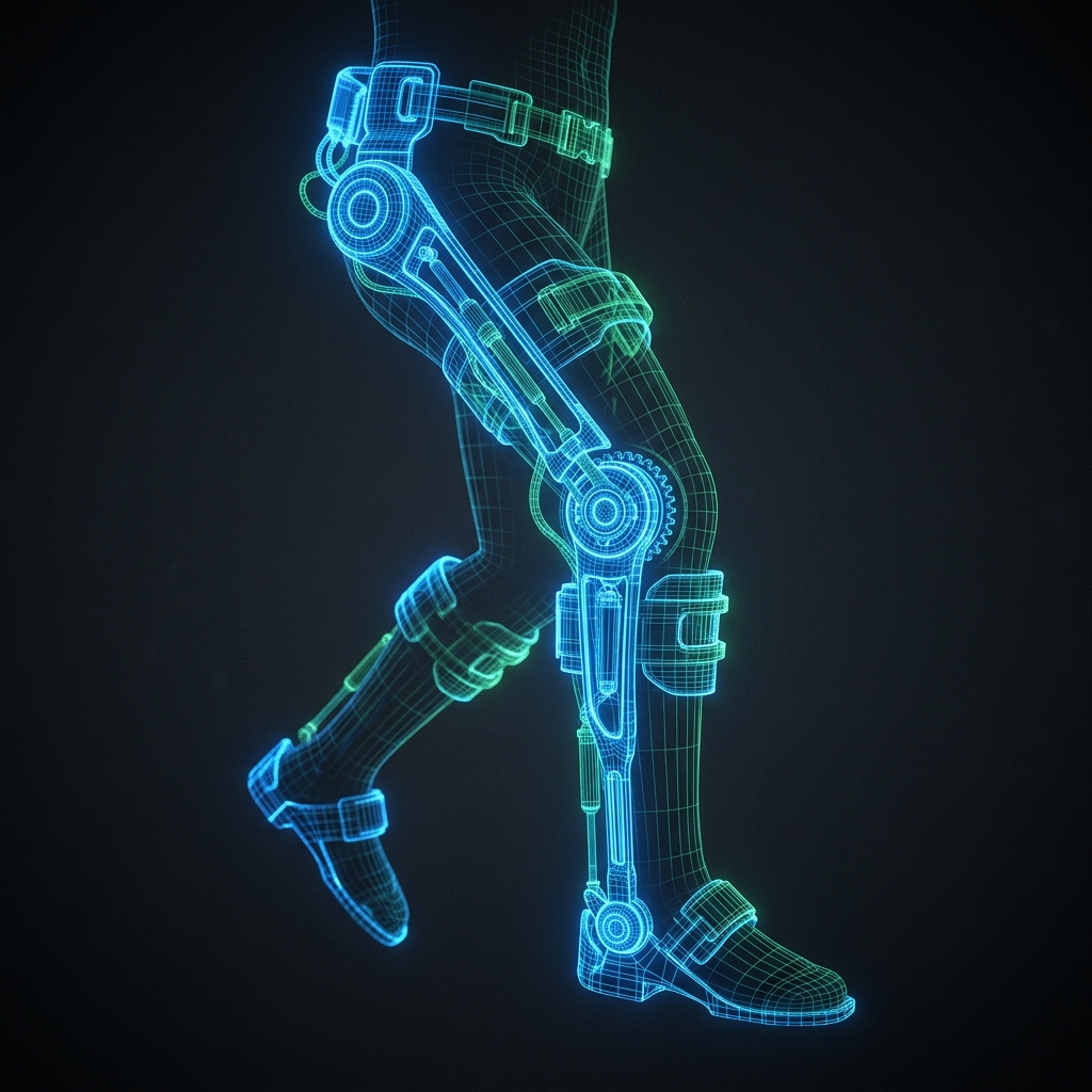 3D Wireframe of Active Exoskeleton Module